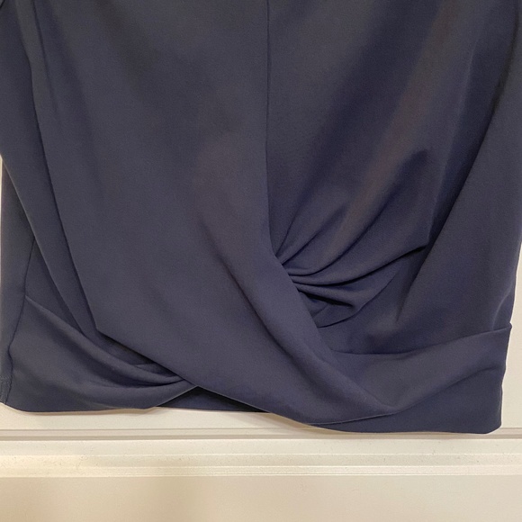 90 Degrees by Reflex Womens Solid Front Twist Crop Tank Top - Navy - Picture 4 of 6